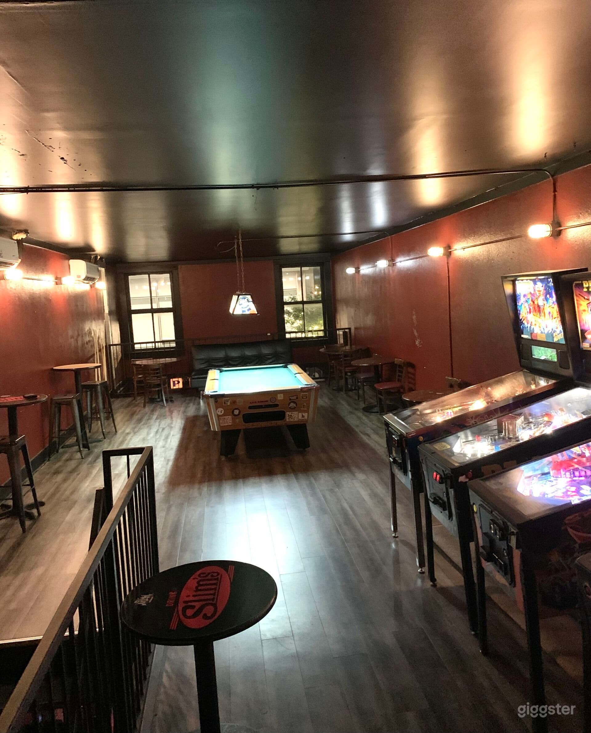Upstairs Lounge with Pool Table and Pinball