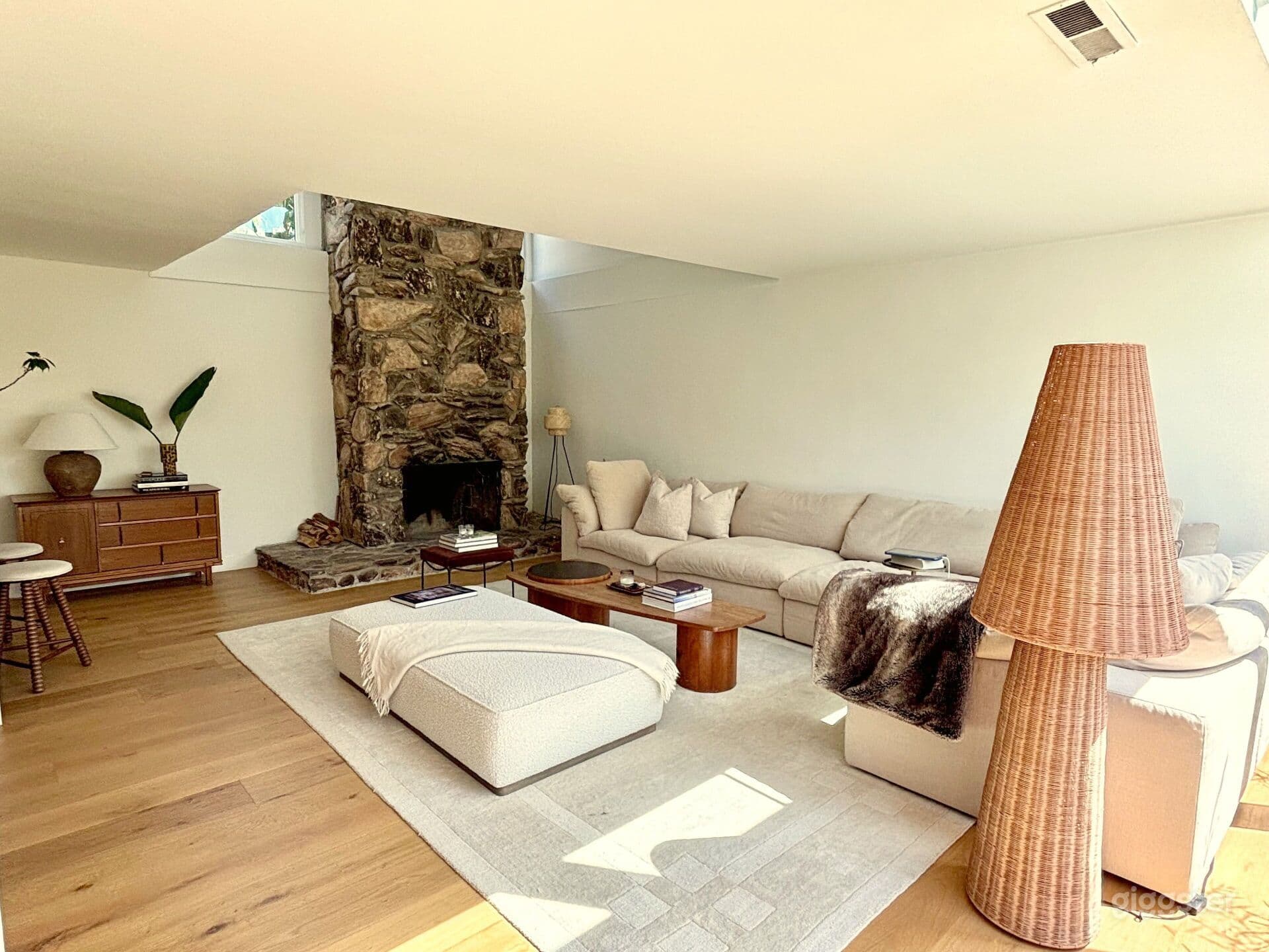 Mid-Century w/ Stone Fireplace, Pool, Ocean & Hollywood Sign