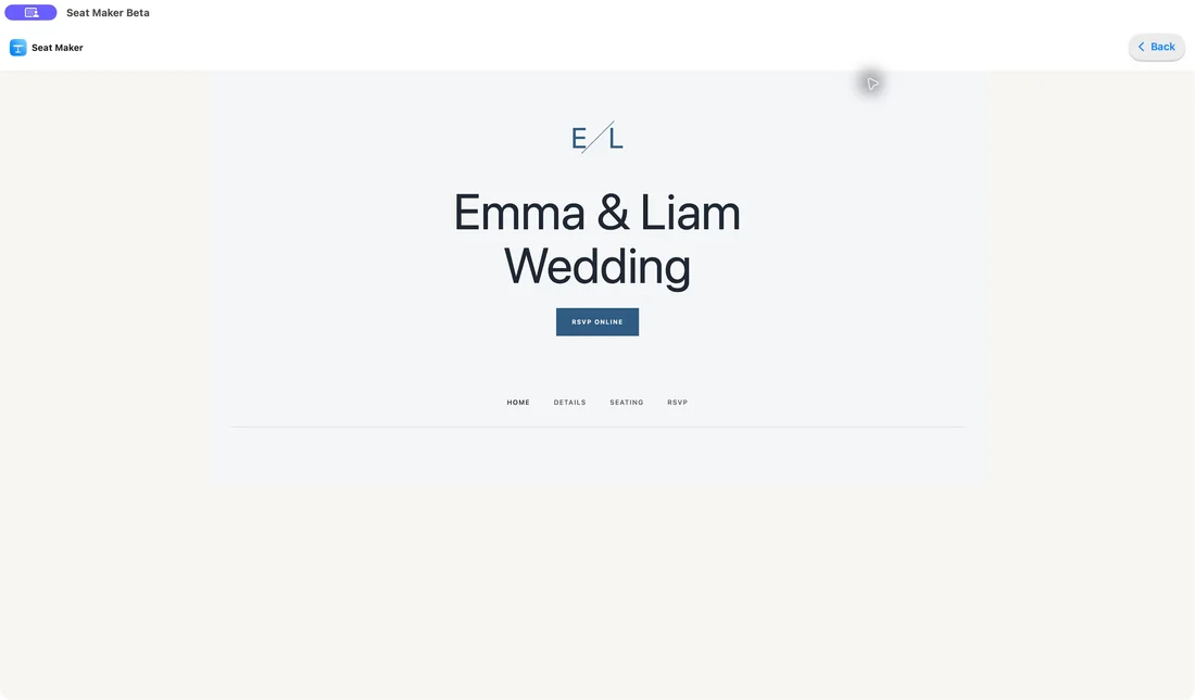 Personal wedding and event websites on Mac