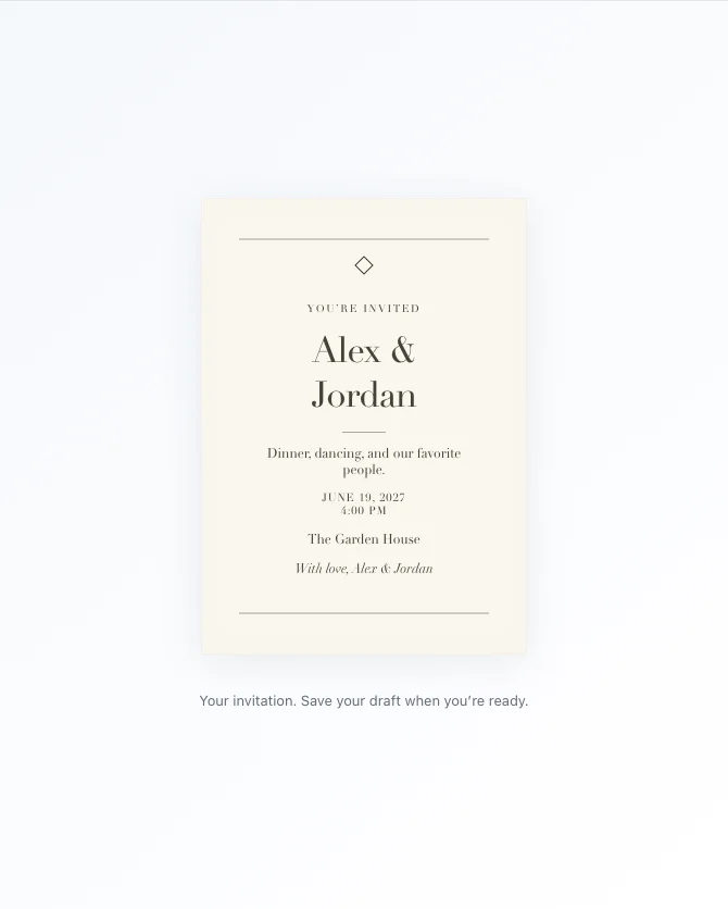 Online invitation maker preview