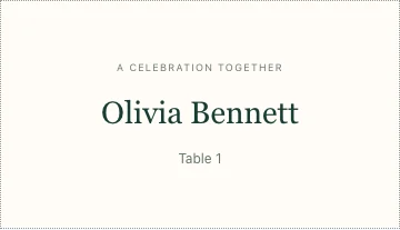 Printable place card maker editor preview